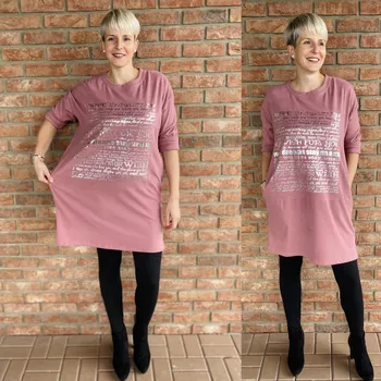 Dámské šaty Italy fashion Hemíškové šaty SHINE Barva: Černá, Velikost: UNI - L-2XL