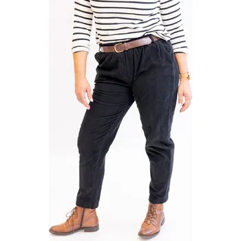 Dámské kalhoty Italy fashion Manšestrové kalhoty SIA Barva: Černá, Velikost: UNI: M-XL