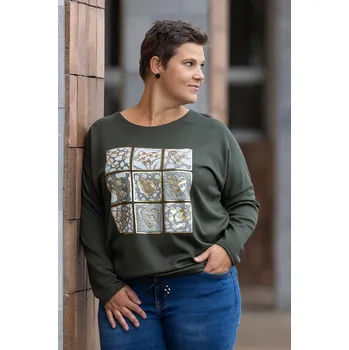 Pánská móda Italy fashion Mikina od SRDCE Barva: Khaki, Velikost: UNI: L-2XL