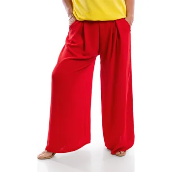Dámské kalhoty Italy fashion Dámské široké kalhoty DELI Barva: Červená, Velikost: UNI: S-XL