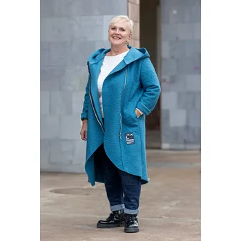 Dámský kabát Italy fashion Lehký kabát GRETA Barva: Petrolejová, Velikost: UNI: XL-3XL