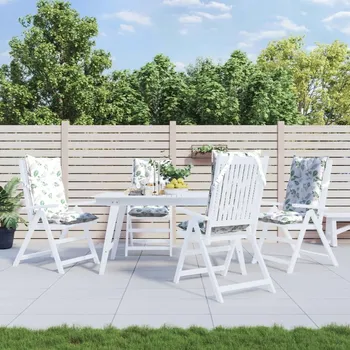 Podsedák vidaXL Podušky na židli s vysokým opěradlem 4 ks oxford [377663] Barva: Bílo-zelená