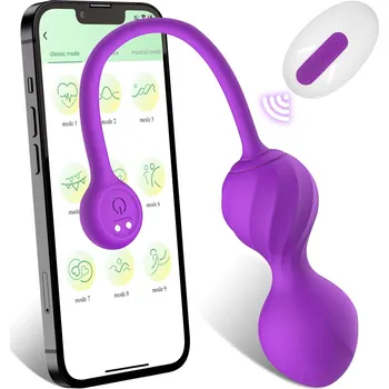 SuperLove Premium Silicone Vibrating Love Balls with Remote & App Purple