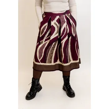 Dámská sukně Italy fashion Sukně MOANA Barva: Vínová, Velikost: UNI: M/L