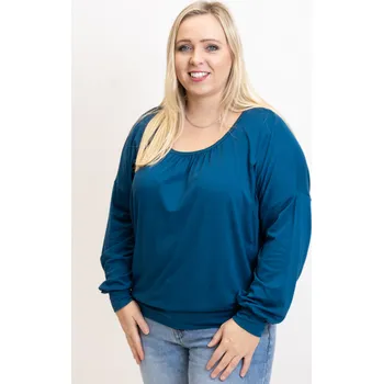 Dámské oblečení Italy fashion Dámské tričko CARLA Barva: Petrolejová, Velikost: UNI: XL-3XL