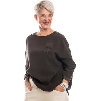 Italy fashion Manšestrová halenka MELANIE Barva: čokoládová, Velikost: UNI: L-2XL