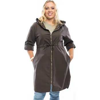 Dámský kabát Italy fashion Dámská parka CONIE Barva: čokoládová, Velikost: UNI: S-XL