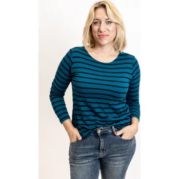 Dámské tričko Italy fashion Dámské proužkaté tričko SAIL Barva: Petrolejová, Velikost: UNI: M/L