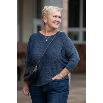 Deep Pink Elegantní top ANIKA Barva: Tmavě modrá, Velikost: UNI: XL-3XL