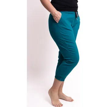 Dámské oblečení Italy fashion Pružné kalhoty CROP Barva: Petrolejová, Velikost: 3XL