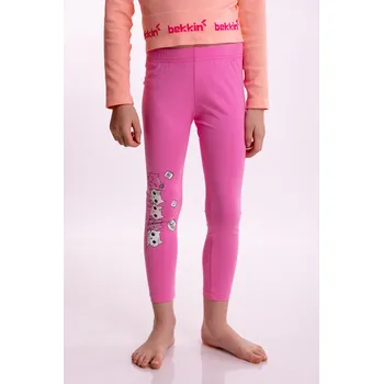 Dívčí oblečení Kugo Holčičí Legínky s kočičkou [WL0824] Barva: Černá, Velikost: 116/122