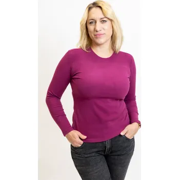 Dámské tričko Benter Dámské žebrované tričko FINE s dlouhým rukávem [16417] Barva: Fialová, Velikost: 2XL