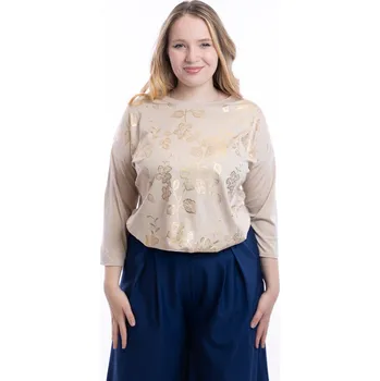 Dámské tričko Italy fashion Dámské tričko AURORA Barva: Béžová, Velikost: UNI: L/XL