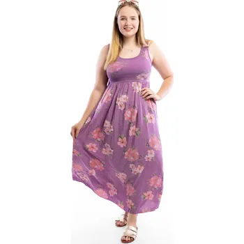 Dámské šaty Italy fashion Dlouhé šaty LORENZIE Barva: Fialová, Velikost: UNI: M-2XL