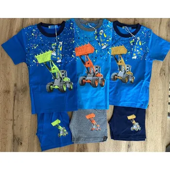 Chlapecké oblečení KUGO klučičí pyžámko s kraťasy Barva: oranžový bagr