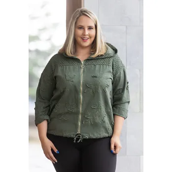Dámská bunda Italy fashion Džínová bunda RONJA Barva: Khaki, Velikost: UNI: XL-3XL
