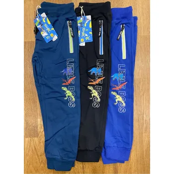 Chlapecké kalhoty Kugo tepláčky s dinosaurem Barva: Modrá, Velikost: 104