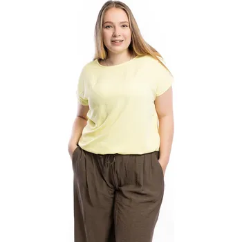 Dámské tričko Italy fashion Dámské tričko do gumy VIOLETA Barva: Žlutá, Velikost: UNI: M-XL