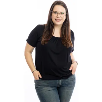 Dámské tričko Italy fashion Dámské tričko do gumy BASIC short Barva: Černá, Velikost: UNI: XL-3XL