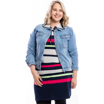 Dámská bunda Re-dress jeans Dámská džínová bunda BLUE MAXI [C195-D, C195-E] Barva: Světle modrá, Velikost: 8XL