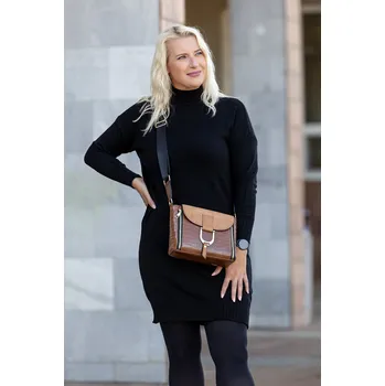 Dámské šaty Italy fashion Svetrové šaty VIKI Barva: Černá, Velikost: UNI: M-XL