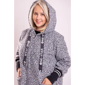 Dámský kabát Italy fashion Kabát STAR Barva: Šedá, Velikost: UNI - L-2XL