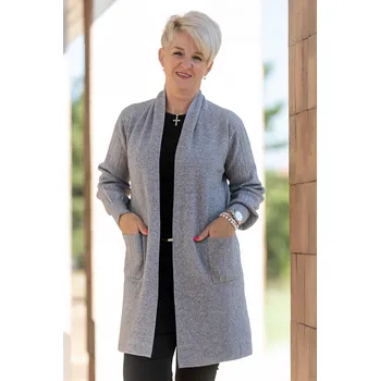 Dámské oblečení CCG Perfect Dámský kardigan JUNE [A3957] Barva: Šedá, Velikost: M/L