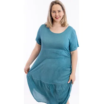 Dámské šaty Italy fashion Letní šaty NELA Barva: Petrolejová, Velikost: UNI: XL-4XL