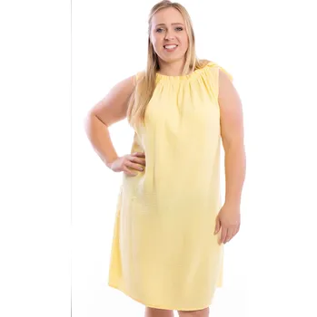 Dámské šaty Italy fashion Letní mušelínové šaty SOLEA Barva: Žlutá, Velikost: UNI: M-XL