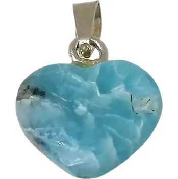 Přívěsek Larimar přívěsek srdíčko, 2,55 g (1,6 x 1,3 cm)