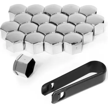 Středová krytka kola Krytky pro šrouby kol automobilových ráfků stříbrné 20 kusů