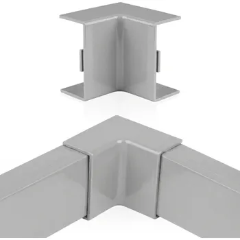 Elektroinstalační krabice Interlook Vnitřní rohový spoj pro krycí lištu 40x20 mm | krytka rohu pro kabelový žlab | spojení pod úhlem 90° | CDT-04-Grey
