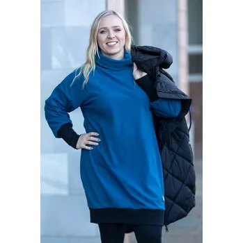 Dámské šaty Italy fashion Fleecové šaty TEA Barva: Petrolejová, Velikost: UNI: M-XL