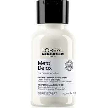 Šampon L'Oréal Professionnel Šampon pro barvené a poškozené vlasy, pro lesk vlasů, déletrvající barvu, bohatá textura Serie Expert Metal Detox (Professional Shampoo) 100 ml + 2 měsíce na vrácení zboží