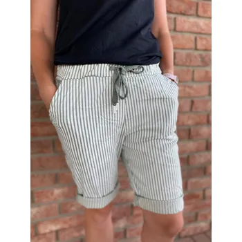 Pánské kraťasy Italy fashion Proužkaté pružné kraťasy Barva: Zelená, Velikost: UNI