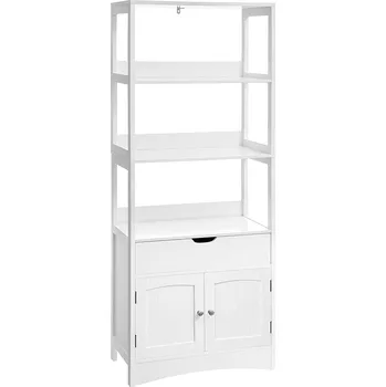 VASAGLE Koupelnová skříňka, 60x32.5x154cm, bílá Podlahová Skříňka