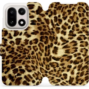 Pouzdro na mobilní telefon Flipové pouzdro Mobiwear - OnePlus 15 - VA33P Leopardí vzor (Knížkové flip pouzdro, obal, kryt na mobil OnePlus 15 - VA33P Leopardí vzor, materiál Umělá kůže + TPU - ochrana 360°, stojánek, silikonová vanička, magnetické zavírání)