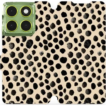 Pouzdro na mobilní telefon Flipové pouzdro Mobiwear - Motorola Edge 70 - VA50S Černé puntíky (Knížkové flip pouzdro, obal, kryt na mobil Motorola Edge 70 - VA50S Černé puntíky, materiál Umělá kůže + TPU - ochrana 360°, stojánek, silikonová vanička, magnetické zavírání)