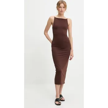 Dámské šaty Šaty Answear.LAB vd1736.fjk hnědá 88X, vel. XL