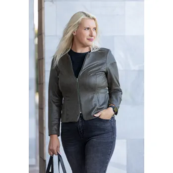 Dámská bunda Dami Koženková bunda VIPER Barva: Khaki, Velikost: 46