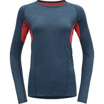 Devold Merino 130 RUNNING tričko s dlouhým rukávem - dámské - růžová/modrá Velikost: M