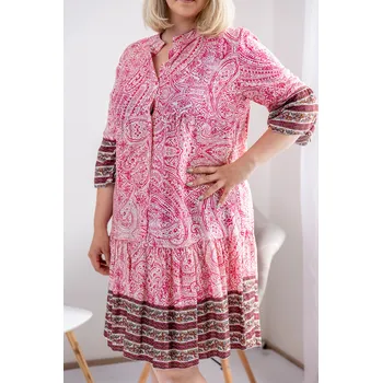 Dámské šaty Italy fashion Vzdušné šaty IZABELA Barva: Růžová, Velikost: UNI - L-2XL