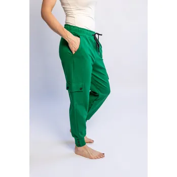 Dámské kalhoty Italy fashion Kalhoty LOREN Barva: Zelená, Velikost: UNI: M/L