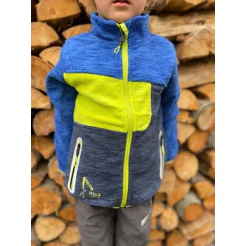 Dětská móda KUGO klučičí fleesová mikina - malá řada s bagrem [FM8777] Barva: Zelená, Velikost: 104