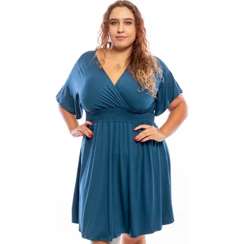Dámské šaty Italy fashion Letní šaty ALEXIA Barva: Petrolejová, Velikost: UNI: XL-4XL