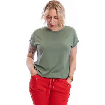 Italy fashion Dámské tričko do gumy DORY Barva: Khaki, Velikost: UNI: M-2XL