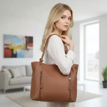Kabelka Dámská hnědá shopper kabelka Bella Belly M4953
