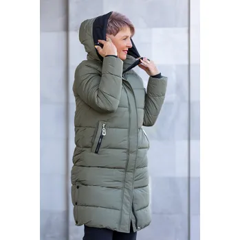 Dámský kabát ATURE Dlouhý kabát SYDNEY [RYW-8468-3#] Barva: Khaki, Velikost: XL