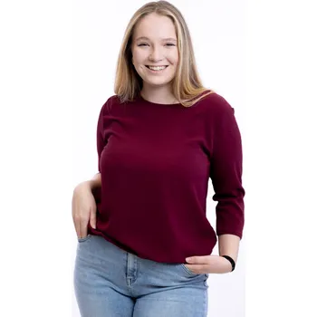 Dámské tričko Italy fashion Dámské tričko do gumy ALVA Barva: Vínová, Velikost: UNI: M-XL