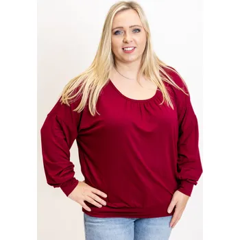 Italy fashion Dámské tričko CARLA Barva: Vínová, Velikost: UNI: XL-3XL